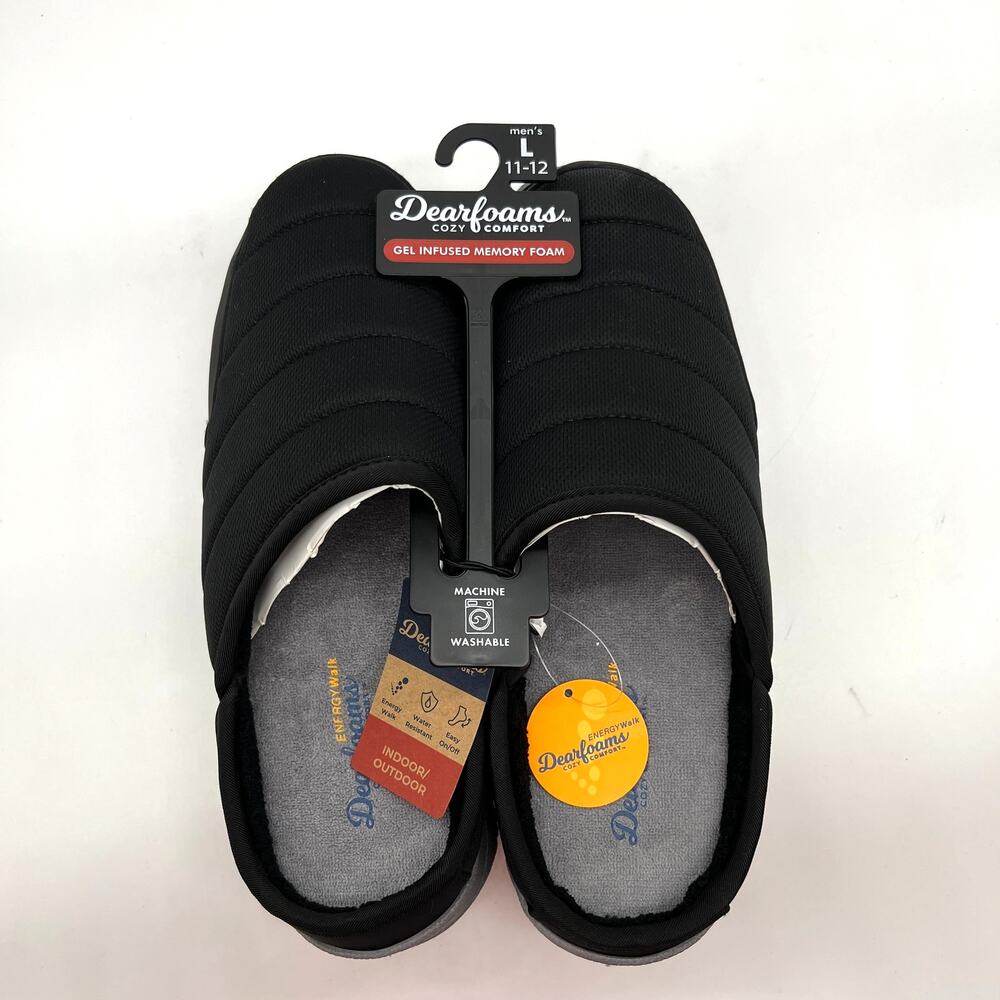 Dearfoams Cozy Comfort Shoes Men's Energy Walk Clog Black Size 11-12